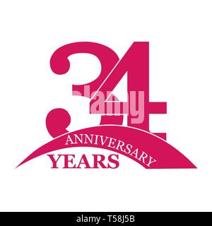 34 years birthday logo hi-res stock photography and images - Alamy