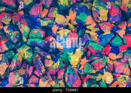 beautiful abstract background of stones covered with multi-colored paint Stock Photo