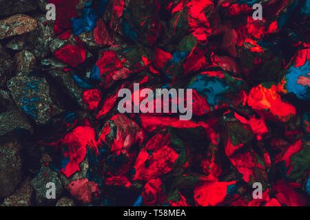 Creative background abstract small pebbles with colorful paint Stock Photo