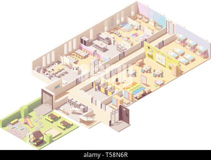 Vector Kindergarten cross-section Stock Vector