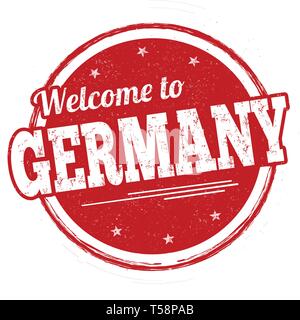 Welcome to Germany sign or stamp on white background, vector illustration Stock Vector