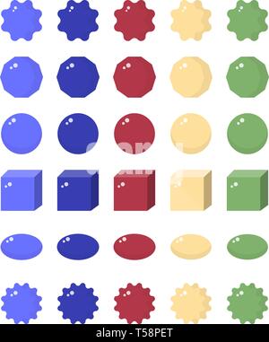 Geometric shapes vector flat icons Stock Vector