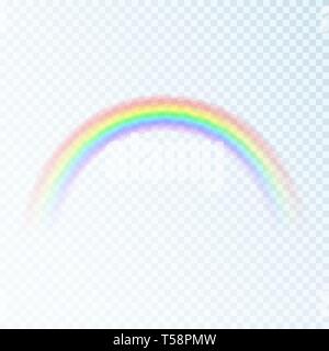 Color Rainbow. Spectrum of light, seven colors. Vector illustration isolated on transparent background Stock Vector