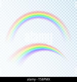 Color Abstract Rainbow. Spectrum of light, seven colors. Vector illustration isolated on transparent background Stock Vector