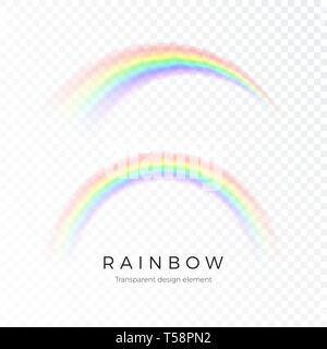 Color Abstract Rainbow. Fantasy art design Spectrum of light, seven colors. Vector illustration isolated on transparent background Stock Vector