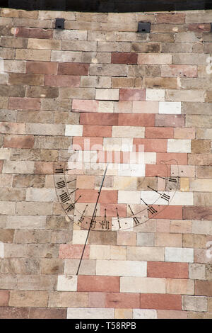 Sun dial on the wall of Duomo Dom Maria Himmelfahrt Bolzano Dolomites South Tyrol Italy Stock Photo