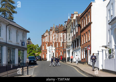 Harrow School buildings from High Street, Harrow on the Hill, London Borough of Harrow, Greater London, England, United Kingdom Stock Photo