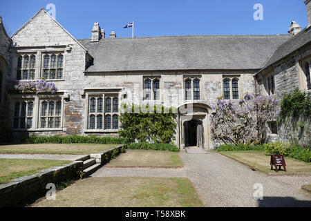 Cotehele House, courtyard, National Trust, Cornwall, U.K. Stock Photo