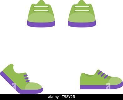Shoes vector flat icons, sneakers vector illustration Stock Vector