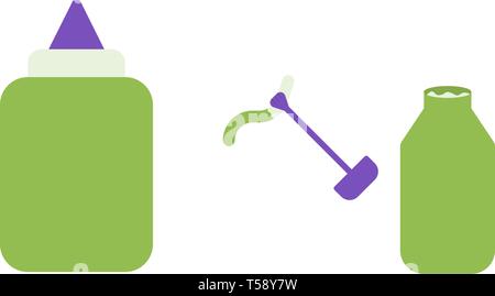 Glue and concealer vector flat icons, office vector illustration Stock Vector