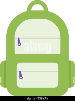 Backpack vector flat icons, schoolbag vector illustration. Stock Vector
