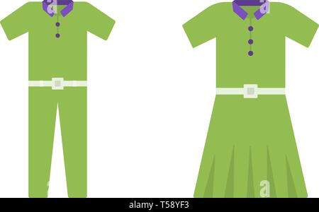 Men and women clothing vector flat icons Stock Vector