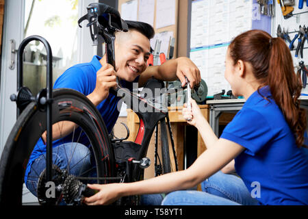 Working in team in workshop Stock Photo