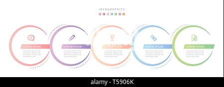 Round gradient dot infographic chart design template for dark theme ...