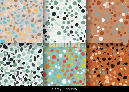 Terrazzo seamless pattern. Imitation of a Venetian stone floor Stock Vector