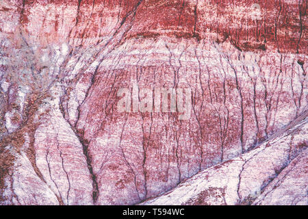 The texture of the mountain. Layers of clay and chalk. Background. Stock Photo
