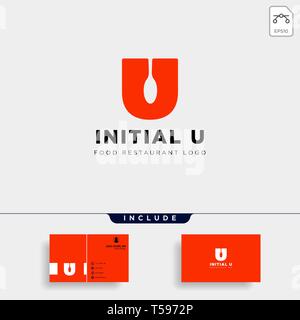 initial u food equipment simple logo template vector icon abstract - vector Stock Vector