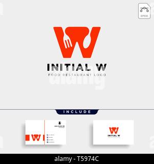 initial w food equipment simple logo template vector icon abstract - vector Stock Vector