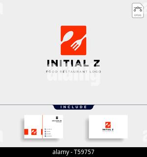 initial z food equipment simple logo template vector icon abstract - vector Stock Vector