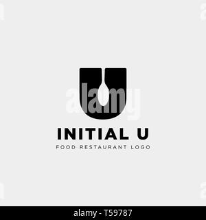 initial u food equipment simple logo template vector icon abstract - vector Stock Vector