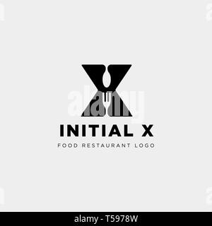initial x food equipment simple logo template vector icon abstract - vector Stock Vector