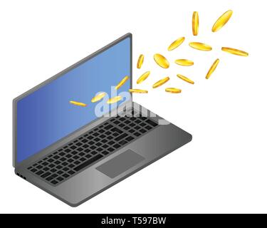 Isometric online payment concept. Stock Vector