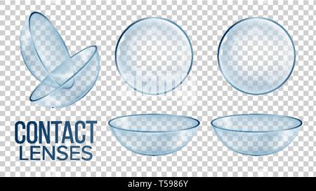 Medical Glass Contact Optical Lenses Set Vector Stock Vector