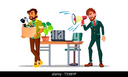 Character Leaving Workplace After Dismissal Vector Stock Vector