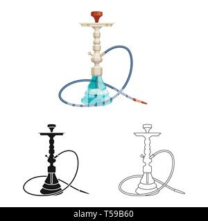 Vector design of hookah and shisha  logo. Collection of hookah and accessory stock vector illustration. Stock Vector