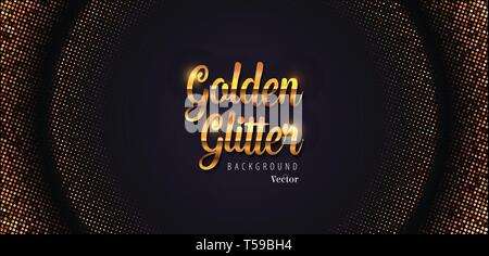 Golden Glitter Abstract Halftone Background Vector Illustration Stock Vector