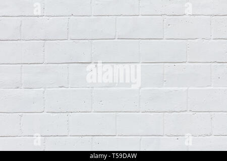 Painted white brick wall texture background Stock Photo