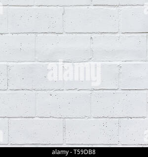 Painted white brick wall texture background Stock Photo