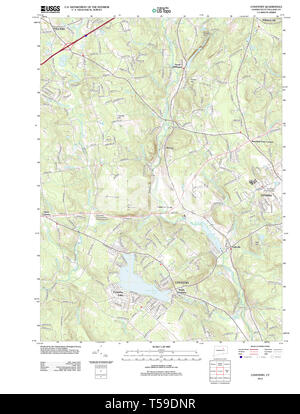 USGS TOPO Map Connecticut CT Coventry 20120523 TM Restoration Stock Photo