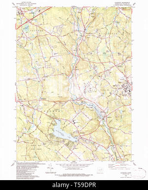 Usgs Topo Map Connecticut Ct Coventry 330513 1983 24000 Restoration T59dpr 