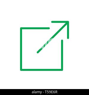 External Link Icon - box and arrow - UI or UX icon Stock Vector
