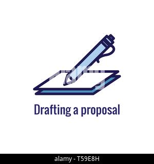 New Business Process Icon | Proposal Draft phase Stock Vector