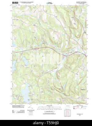 USGS TOPO Map Connecticut CT Fitchville 20120606 TM Restoration Stock Photo