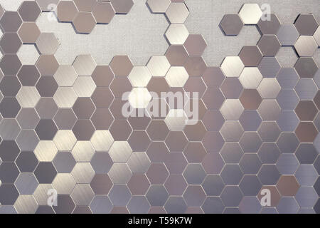Stock image of the metal honeycomb, hexagon, abstract metal background Stock Photo