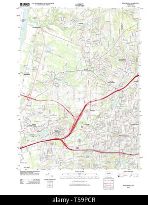 USGS TOPO Map Connecticut CT Manchester 20120606 TM Restoration Stock Photo