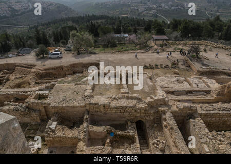 Israel. Ancient Ruins near the tomb of the Prophet Samuel (Nabi Samwil), a holy site to Jews and Muslims alike. Stock Photo