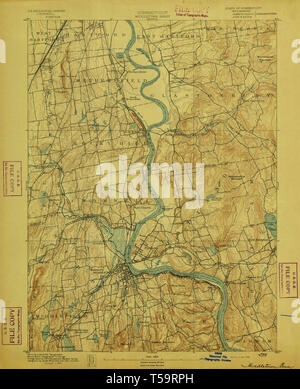 USGS TOPO Map Connecticut CT Middletown 331067 1893 62500 Restoration Stock Photo