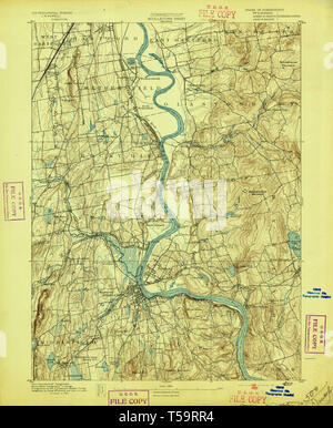 USGS TOPO Map Connecticut CT Middletown 331068 1893 62500 Restoration Stock Photo