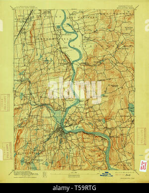 USGS TOPO Map Connecticut CT Middletown 331071 1893 62500 Restoration Stock Photo