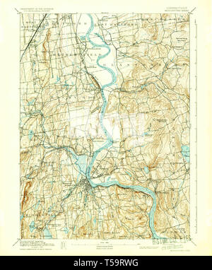 USGS TOPO Map Connecticut CT Middletown 331074 1893 62500 Restoration Stock Photo