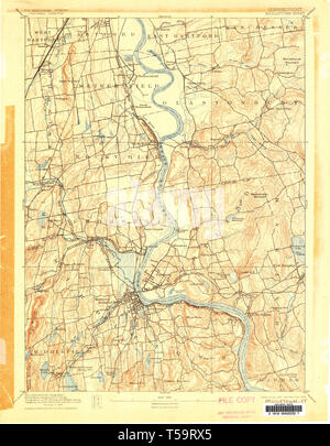 USGS TOPO Map Connecticut CT Middletown 461323 1893 62500 Restoration Stock Photo