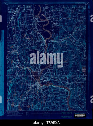 USGS TOPO Map Connecticut CT Middletown 461323 1893 62500 Inverted Restoration Stock Photo