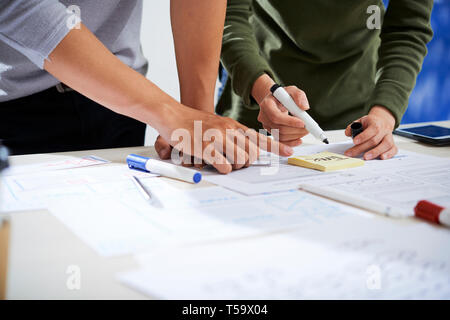 Making sticky notes while working on project Stock Photo