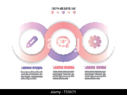 Vector infographic design UI template colorful spiral round cross gradient labels and icons. Ideal for business concept presentation banner workflow l Stock Vector