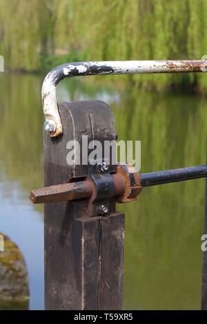 Lock mechanism on canal Stock Photo