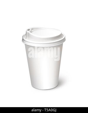 Paper cup for coffee, tea on white background Stock Photo